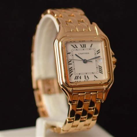 gold watch cartier|cartier 18k gold watch models.